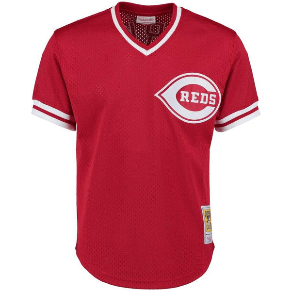 Barry Larkin Cincinnati Reds Mitchell &amp; Ness Throwback Cooperstown Mesh Batting Practice Jersey - Red 2019