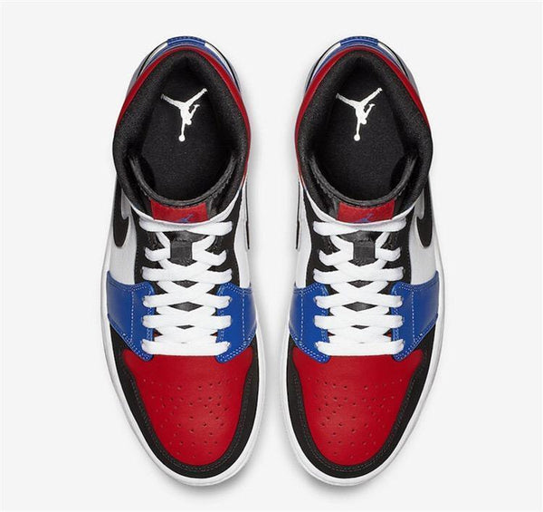 Nike Air Jordan 1 Mid Top 3 Three White Red Black BLue Shoes Basketball Men Size US 7 - 13