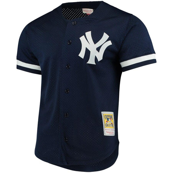 Bernie Williams New York Yankees Mitchell &amp; Ness Fashion Cooperstown Collection Mesh Batting Practice Jersey - Navy 2019