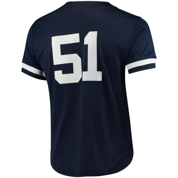 Bernie Williams New York Yankees Mitchell &amp; Ness Fashion Cooperstown Collection Mesh Batting Practice Jersey - Navy 2019