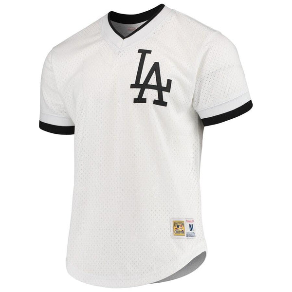 Los Angeles Dodgers Mitchell &amp; Ness Mesh V-Neck Jersey - White/Black 2019