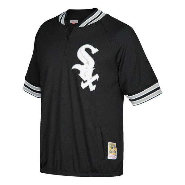 Bo Jackson Chicago White Sox Mitchell &amp; Ness Cooperstown Collection Mesh Batting Practice Quarter-Zip Jersey - Black 2019