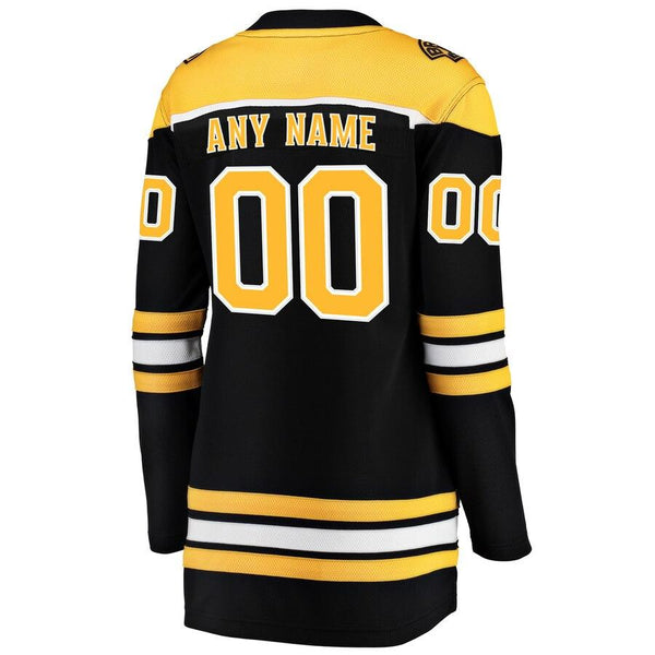 Boston Bruins Women's Home Breakaway Custom Jersey - Black 2019