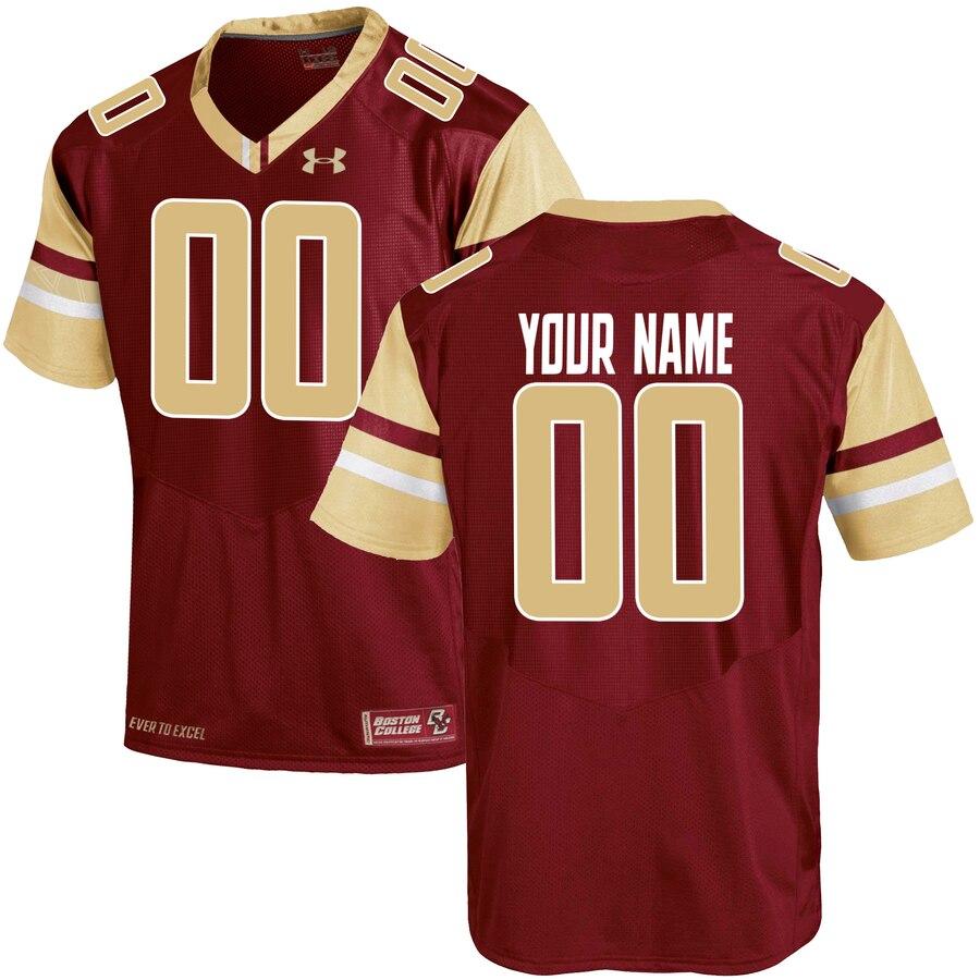 Boston College Eagles Under Armour Team Color Custom Replica Jersey - Maroon 2019