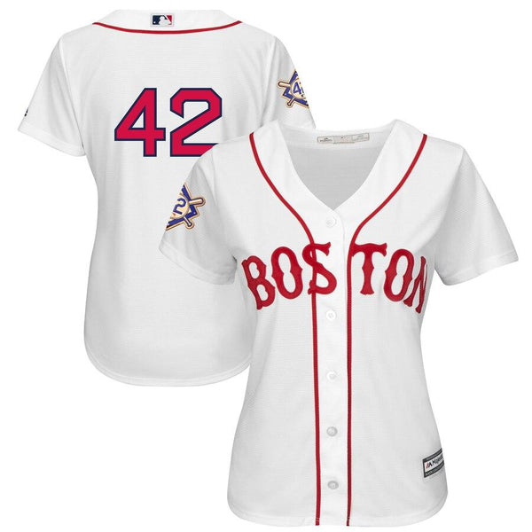 Boston Red Sox Majestic Women's 2019 Jackie Robinson Day Official Cool Base Jersey – White 2019