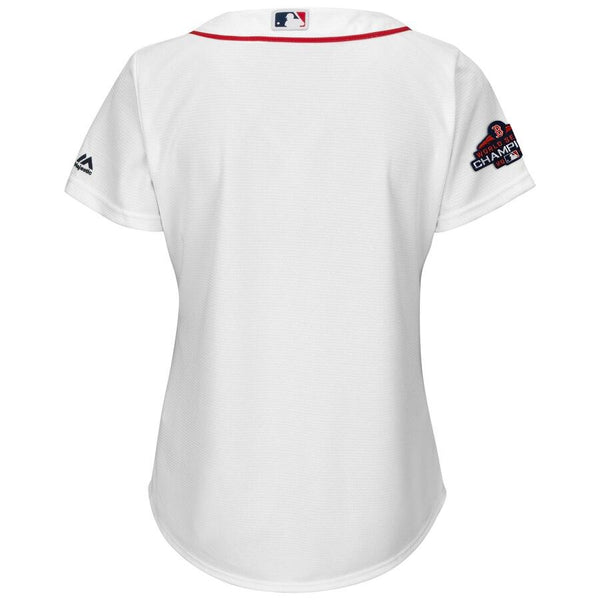 Boston Red Sox Majestic Women's World Series Champions Team Logo Jersey – White 2019