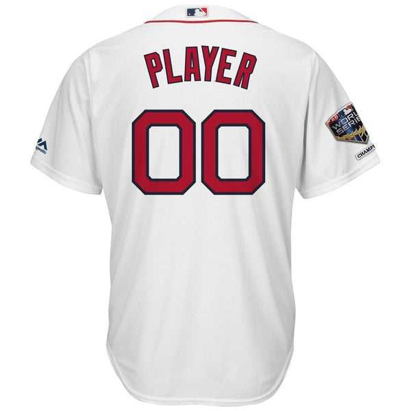 Boston Red Sox Majestic World Series Champions Home Cool Base Custom Jersey – White 2019