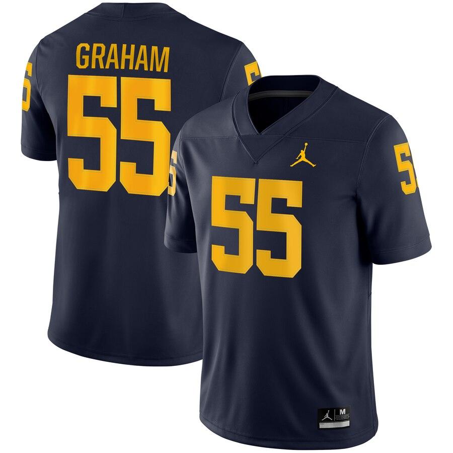 Brandon Graham Michigan Wolverines Jordan Brand Game Jersey – Navy 2019