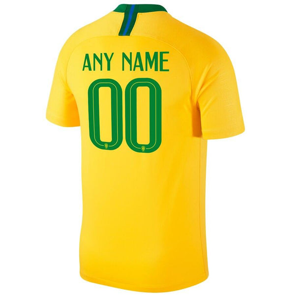 Brazil National Team Home Replica Stadium Custom Jersey – Gold 2019