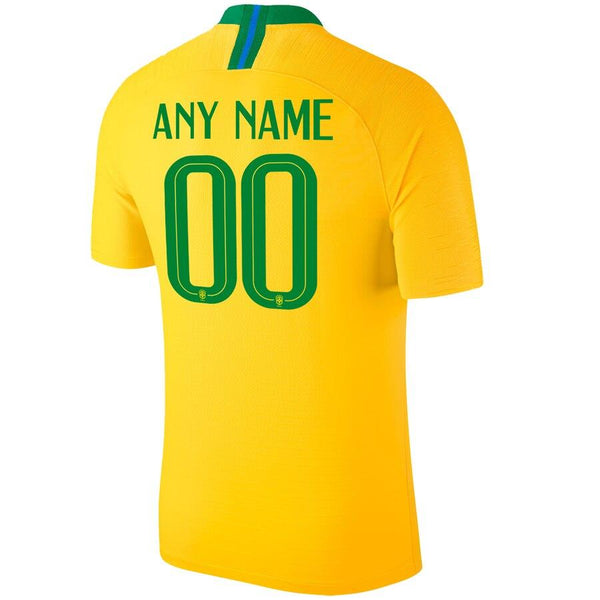 Brazil National Team Home Vapor Match Custom Jersey – Gold 2019