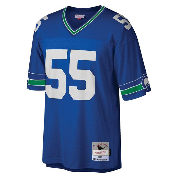 Brian Bosworth Seattle Seahawks Mitchell &amp; Ness 1987 Retired Player Replica Jersey - Royal 2019