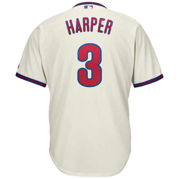 Bryce Harper Philadelphia Phillies Majestic Alternate Official Cool Base Player Jersey - Cream 2019