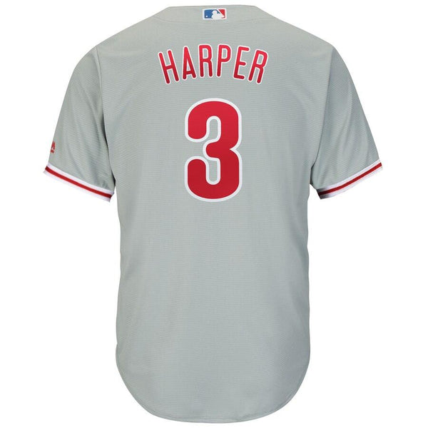 Bryce Harper Philadelphia Phillies Majestic Official Cool Base Replica Player Jersey – Gray 2019