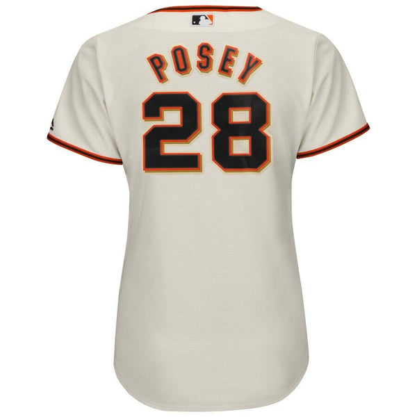 Buster Posey San Francisco Giants Majestic Women's Cool Base Player Jersey - Cream 2019