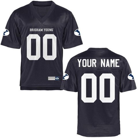 BYU Cougars Personalized Football Name &amp; Number Jersey - Navy Blue 2019
