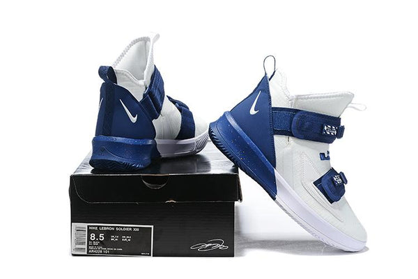 Nike Lebron Soldier XIII 13 White/Navy Men Sneaker Shoes Sale Size US7,8,8.5,9,10,11,12