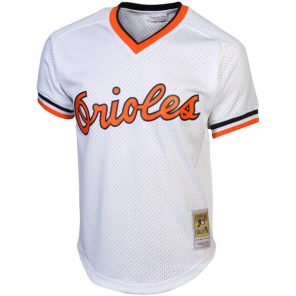 Cal Ripken Jr. Baltimore Orioles Mitchell &amp; Ness 1985 Cooperstown Collection Mesh Batting Practice Jersey - White 2019