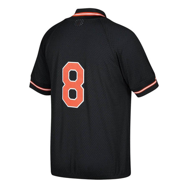 Cal Ripken Jr. Baltimore Orioles Mitchell &amp; Ness Cooperstown Collection Mesh Batting Practice Quarter-Zip Jersey - Black 2019