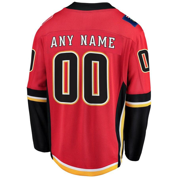 Calgary Flames Home Breakaway Custom Jersey - Red 2019