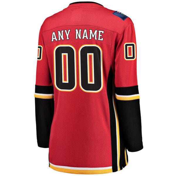 Calgary Flames Women's Home Breakaway Custom Jersey - Red 2019