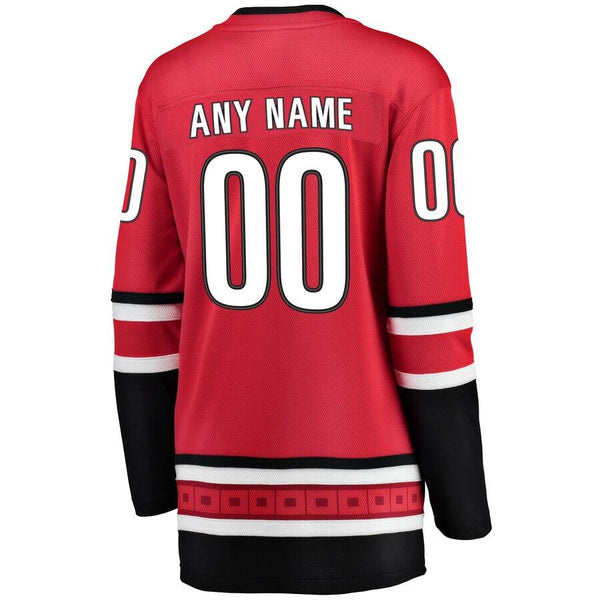 Carolina Hurricanes Women's Home Breakaway Custom Jersey - Red 2019