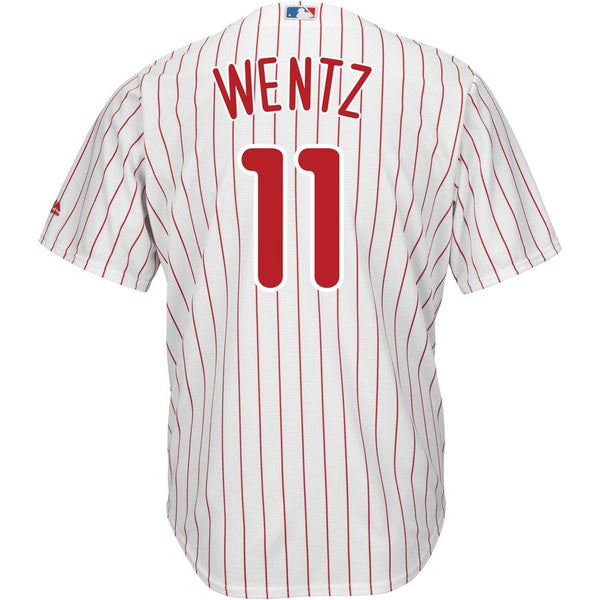 Carson Wentz Philadelphia Phillies Majestic x MLB Crossover Cool Base Player Jersey - White 2019