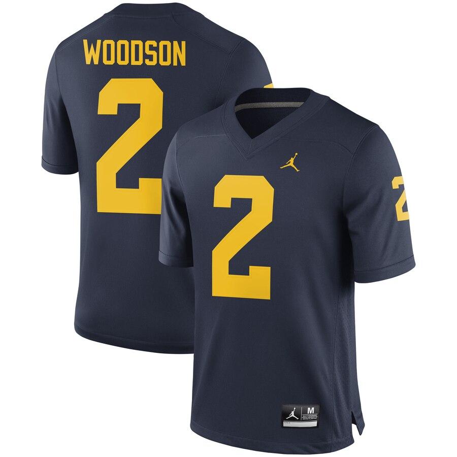 Charles Woodson #2 Michigan Wolverines Jordan Brand Alumni Football Jersey - Navy 2019