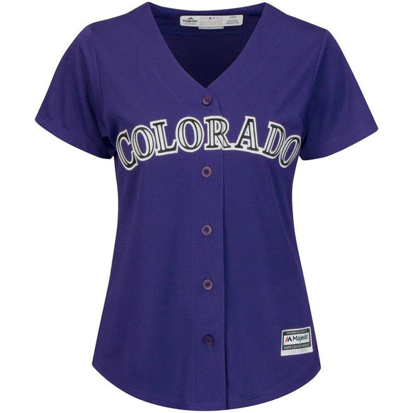 Charlie Blackmon Colorado Rockies Majestic Women's Cool Base Replica Player Jersey – Purple 2019
