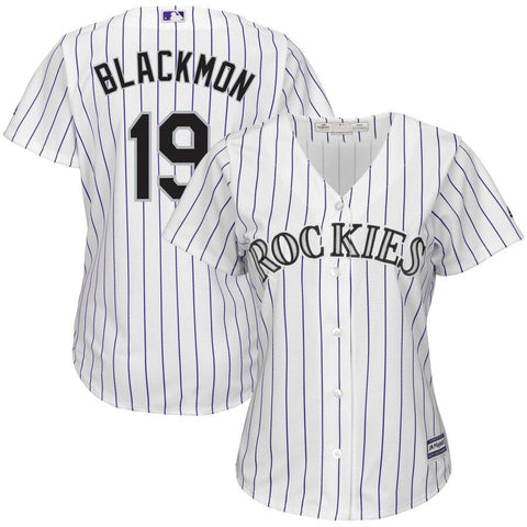 Charlie Blackmon Colorado Rockies Majestic Women's Cool Base Replica Player Jersey – White 2019