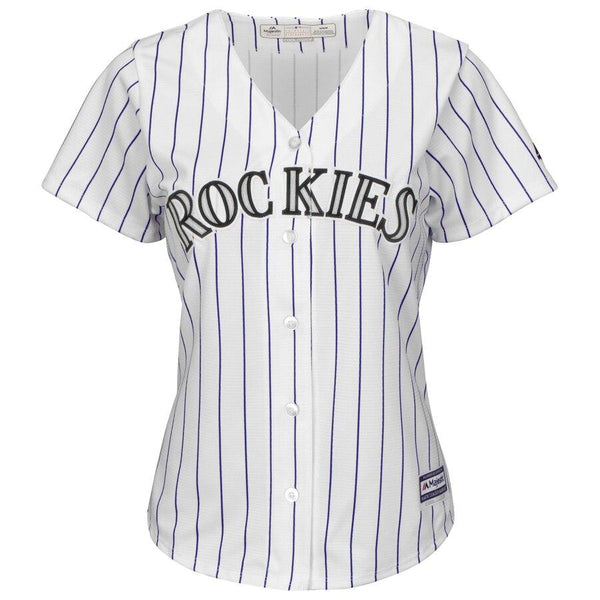 Charlie Blackmon Colorado Rockies Majestic Women's Cool Base Replica Player Jersey – White 2019