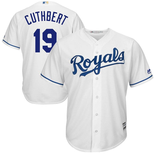 Cheslor Cuthbert Kansas City Royals Majestic Home Cool Base Player Jersey – White 2019