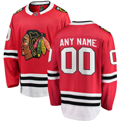 Chicago Blackhawks Home Breakaway Custom Jersey - Red 2019