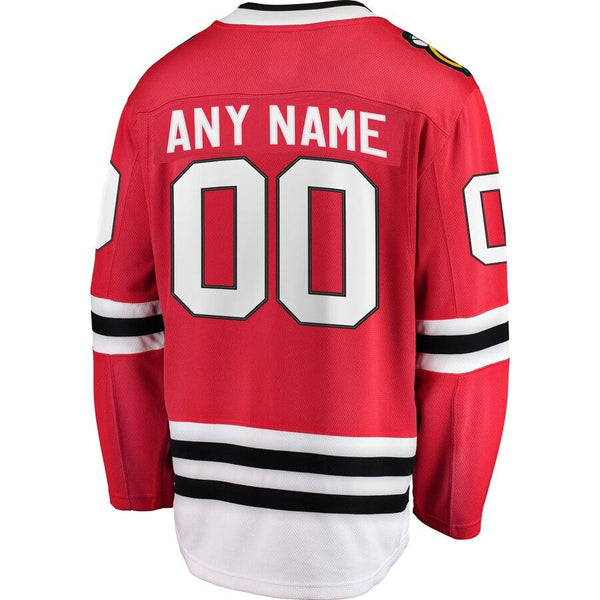 Chicago Blackhawks Home Breakaway Custom Jersey - Red 2019