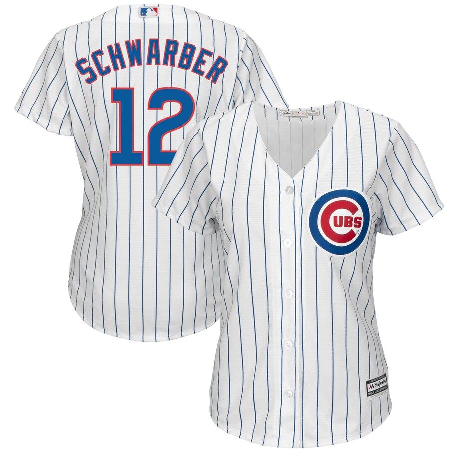 Chicago Cubs Kyle Schwarber Majestic Women's Cool Base Player Jersey - White 2019