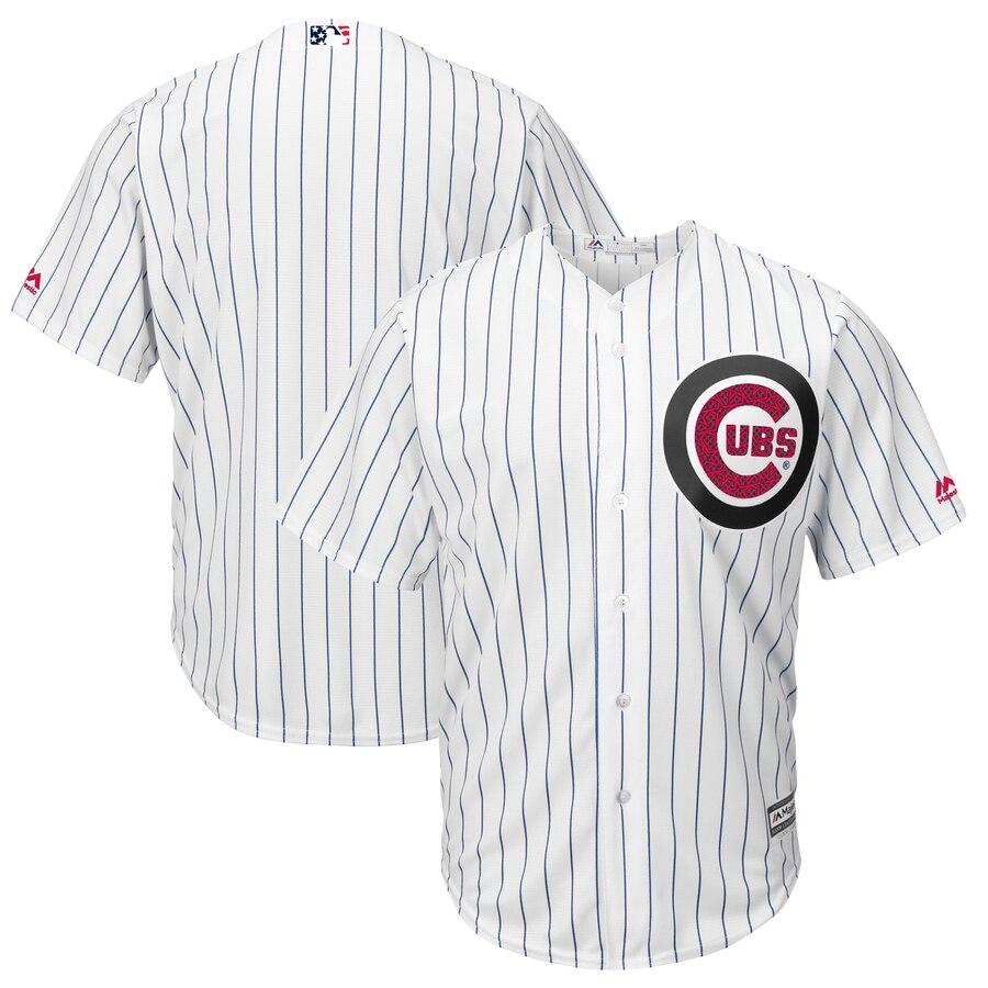 Chicago Cubs Majestic Fashion Stars &amp; Stripes Cool Base Jersey - White 2019
