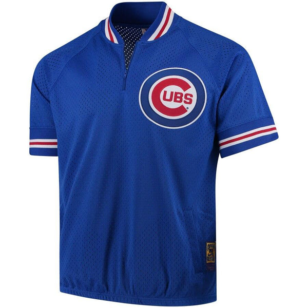 Chicago Cubs Mitchell &amp; Ness Cooperstown Collection Mesh Batting Practice Quarter-Zip Jersey - Royal 2019