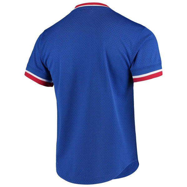 Chicago Cubs Mitchell &amp; Ness Cooperstown Collection Mesh Primary Logo V-Neck Jersey – Royal 2019