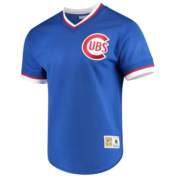 Chicago Cubs Mitchell &amp; Ness Mesh V-Neck Jersey – Royal 2019