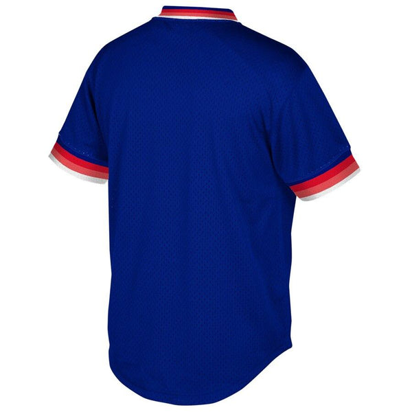 Chicago Cubs Mitchell &amp; Ness Youth Cooperstown Collection Mesh Wordmark V-Neck Jersey – Navy 2019
