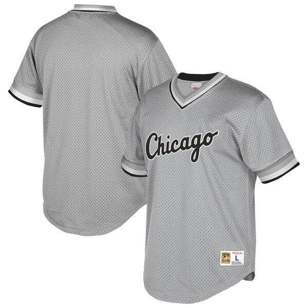 Chicago White Sox Mitchell &amp; Ness Cooperstown Collection Mesh Wordmark V-Neck Jersey – Gray 2019