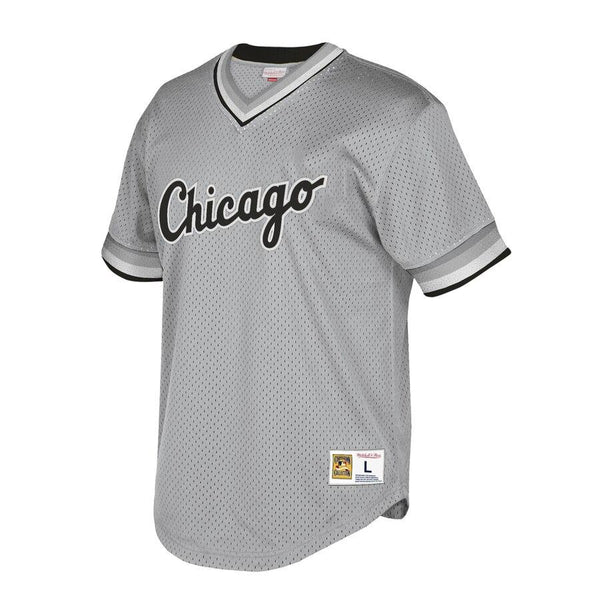 Chicago White Sox Mitchell &amp; Ness Cooperstown Collection Mesh Wordmark V-Neck Jersey – Gray 2019