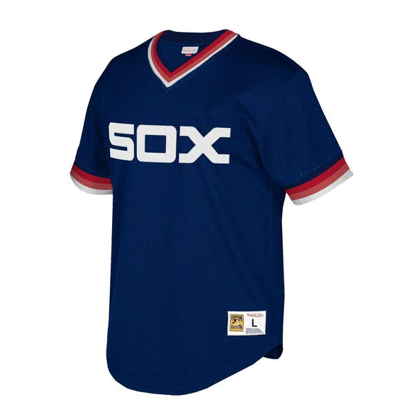 Chicago White Sox Mitchell &amp; Ness Cooperstown Collection Mesh Wordmark V-Neck Jersey – Navy 2019