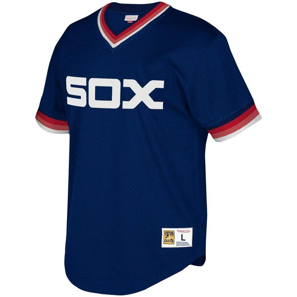 Chicago White Sox Mitchell &amp; Ness Youth Cooperstown Collection Mesh Wordmark V-Neck Jersey – Navy 2019