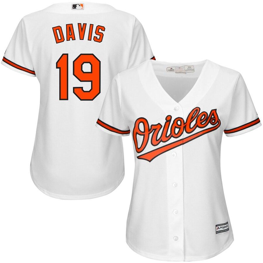 Chris Davis Baltimore Orioles Majestic Women's Cool Base Player Jersey - White 2019