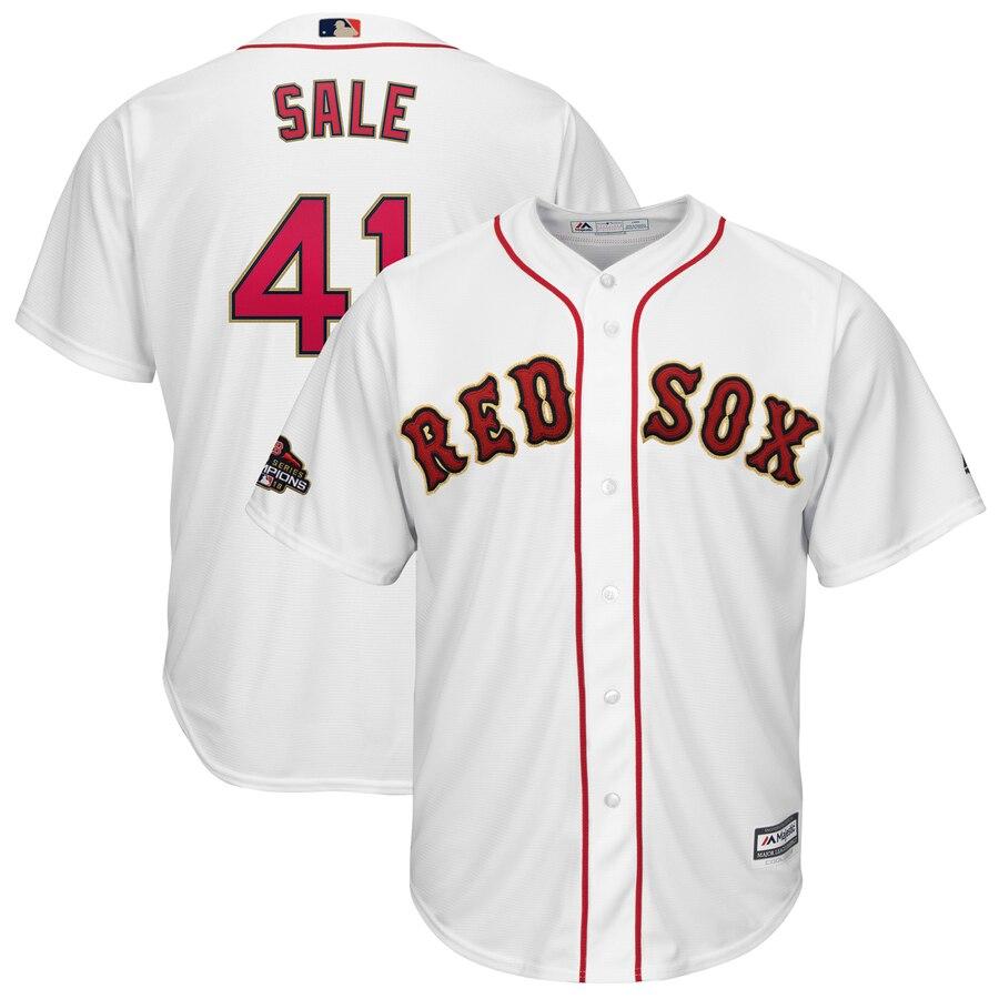 Chris Sale Boston Red Sox Majestic 2019 Gold Program Cool Base Player Jersey – White 2019