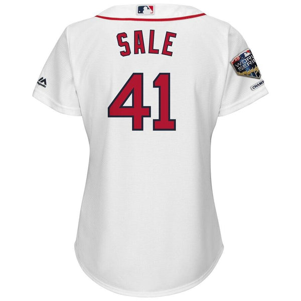 Chris Sale Boston Red Sox Majestic Women's World Series Champions Home Cool Base Player Jersey – White 2019