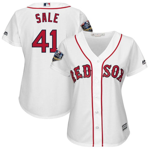 Chris Sale Boston Red Sox Majestic Women's World Series Cool Base Player Jersey – White 2019