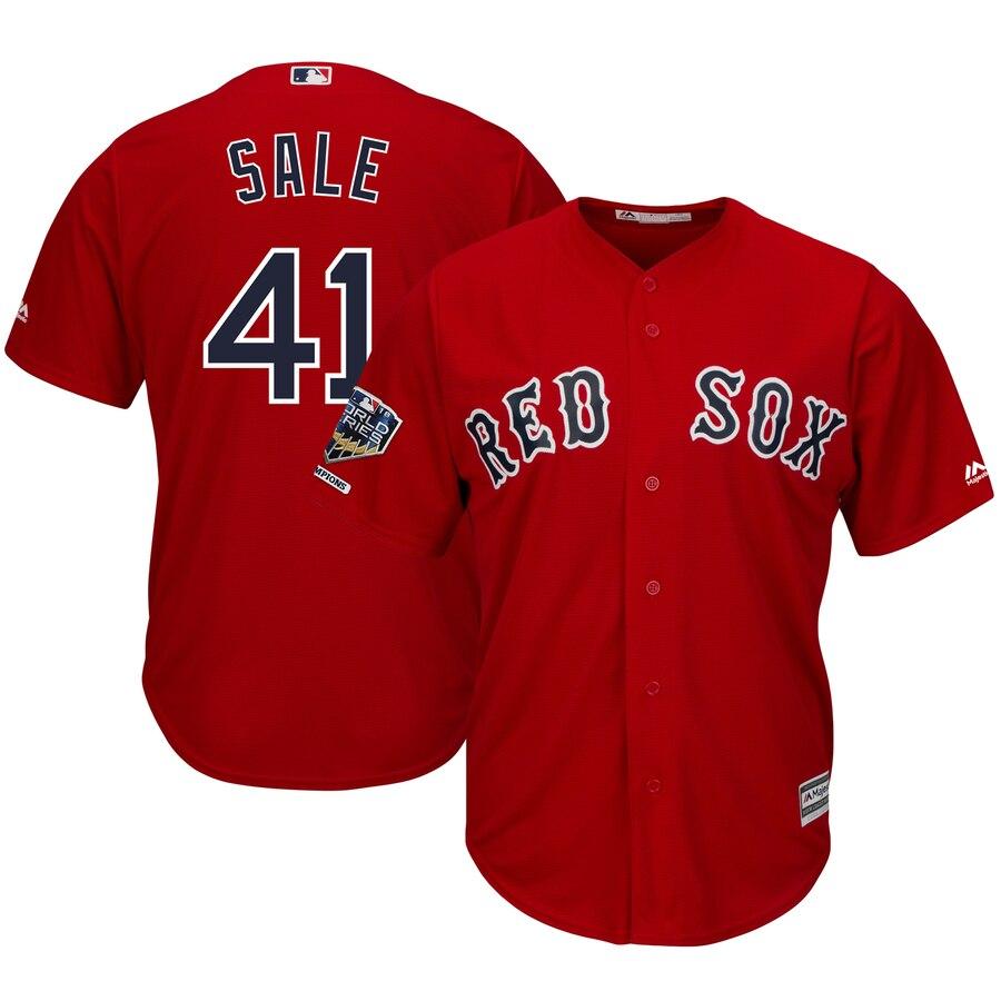 Chris Sale Boston Red Sox Majestic World Series Champions Alternate Cool Base Player Jersey – Scarlet 2019