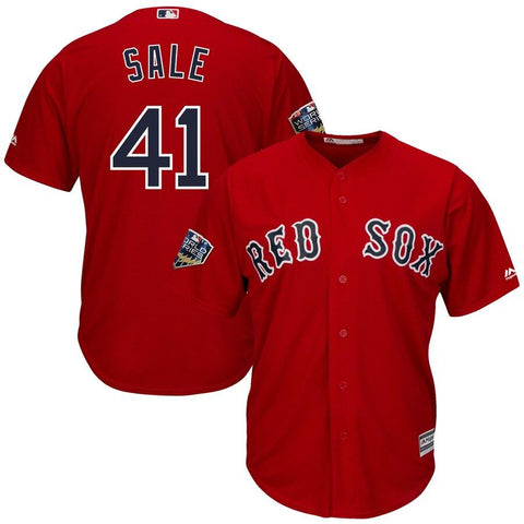Chris Sale Boston Red Sox Majestic World Series Cool Base Player Jersey – Scarlet 2019