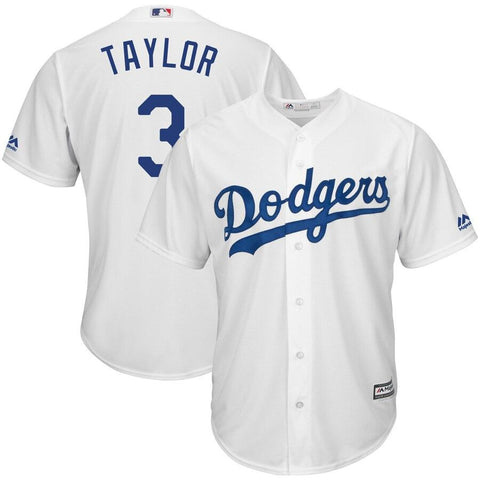 Chris Taylor Los Angeles Dodgers Majestic Cool Base Player Replica Jersey – White 2019